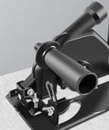 Heavy Duty Angle Grinder Bracket With Integrated Dust Collection System For Smooth Bevel Adjustments Up To Forty Five Degrees detail of mounting base and dust port