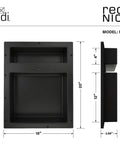 Double Recessed Shower Niche Shelf With Two Shelves 20 Inch High By 16 Inch Wide Black Tile Ready Built In Bathroom Organizer