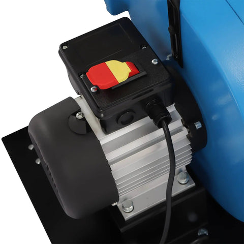 Close-up of the 1Hp motor and switch on the Heavy Duty 1Hp Dust Collector With 550Cfm Airflow And 14Point8 Gallon Bag.