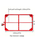 Top Shelf Vehicle Chassis Cooler For Electric Rides With Slick Multi Spray Nozzles, 120cm red metal frame with connecting rods.