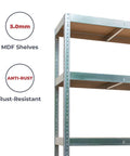 Heavy Duty 5 Tier Galvanized Steel Garage Shelving Unit With 2000 Lb Per Bay Capacity, 400 Lb Per Shelf, Boltless Assembly