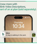 Guard Your Property With Zero Hassle Using This Five Camera Wirefree Home Security Kit That Delivers Hella Sharp 2K Doorbell Footage Quick Sync Module Hookup And Two Year Battery Life Modern Black, smartphone showing Blink notification.