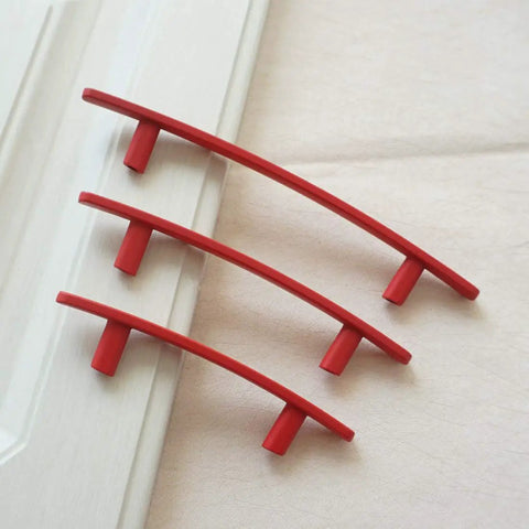 Top Shelf Red Drawer Pulls For Kitchen Cabinets And Dressers Rock Solid Zinc Alloy Construction 3 Inch Hole Spacing on display.