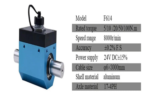 Torque Transducer And Dynamic Torque Sensor For Motor Testing, Measures 5 To 100 Nm Torque, Shaft Rotation, Speed And Power Of AC And DC Motors, Forward And Reverse Torque Detection, Compact Yet Built To Last, Easy Installation