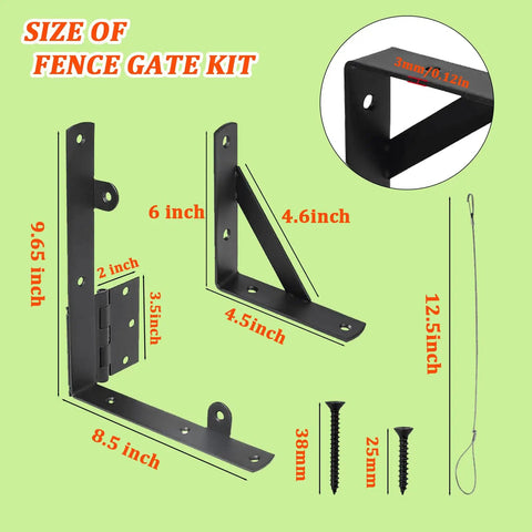 Heavy Duty Fence Gate Kit With Latch And Hinges Anti Sag Gate Frame Hardware For Wooden Fences Driveway Gates Shed Doors And Corral Gates Includes Corner Brace Brackets And Durable Zinc Coated Steel