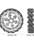 6 Inch Mecanum Wheel For Robots With 16 TPU Rubber Rollers, Heavy Duty Metal Construction, 45 Degree Omnidirectional Drive