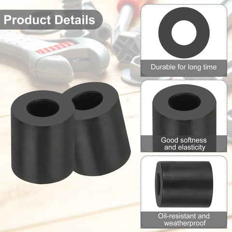 Tough As Nails Neoprene Rubber Spacers 30 Pack Anti Vibration Damping Pads, black rubber isolators with soft texture.