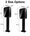 Tough As Nails Galvanized Steel EV Charger Lock Box With Outdoor Pedestal Stand, Hella Weatherproof And Well Vented Cover dimensions showing two sizes.