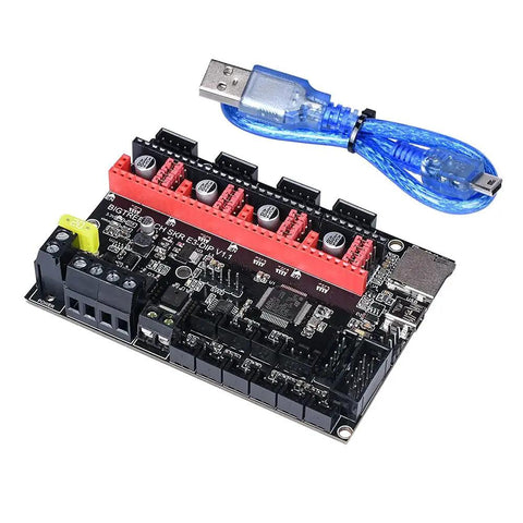 Heavy Duty SKR E3 DIP V1.1 32 Bit Motherboard with USB cable, ideal for Ender 3 upgrade kits.