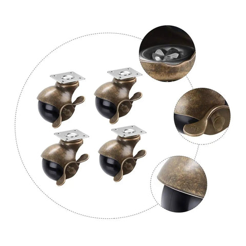 Heavy Duty Swivel Casters Engineered To Be Heavy Lifters For Workshop Benches And Storage Racks with locking brakes and black wheels.
