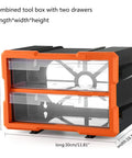 Heavy Duty Plastic Organizing Case Featuring Custom Removable Walls For Screws Bolts Fasteners And Miniature Project Parts, with two drawers and transparent lids.