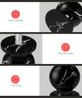 Top Tier Black Marble Cabinet Knobs And Round Drawer Handles 1 Inch Diameter, solid aluminum knob with rounded edges.