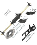 Heavy Duty Rear Axle Kit For 110cc 125cc 150cc ATVs And Go Karts With Brake Disc And 3 Stud Wheel Hubs Includes Swingarm Bracket Sprocket Brake Covers And Hardware
