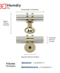 Image of 10 Pack Brushed Nickel Cabinet Knobs with silver gold accents, including dimensions and screw details for kitchen and bathroom use.