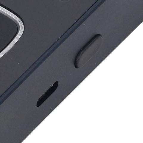 Close-up of the buttons and ports on the Handheld Laser Distance Meter With Aluminum Alloy Build, Dual Light Sensing Apertures, And Aspheric Focusing Mirror For Rock Solid High Accuracy Readings On Every Job Site You Hit.