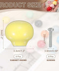 Solid Deal On Fresh Ceramic Cabinet Knobs Set Of 6 Round Drawer Pulls For Kitchen And Dresser Light Yellow 1.3 Inch dimensions and screws.