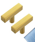 Premium Quality Top Shelf Square Cabinet Knobs And Drawer Pulls Gold Finish 2 Inch Hardware 10 Pack For Kitchen Cupboards with two gold drawer pulls