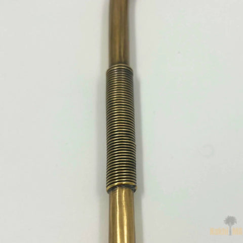 Solid Brass Cabinet Handle With Coiled Wire Grip, Vintage Industrial Style, Antique Brass Finish, Handcrafted Hardware 
