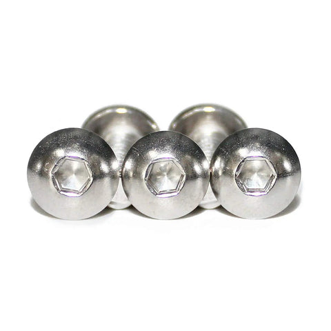 Premium M4 Socket Cap Bolts Button Head, A2 Stainless Steel 18 8 build, showing hex tool slots for easy handling.