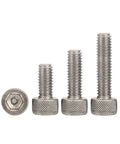 Top Shelf Grade Two Titanium Hex Socket Cap Screws Din 912 M8 Metric Knurled Grip Industrial Hardware Pack, various lengths displayed.