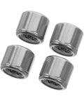 Hustle Ready One Way Clutch Needle Roller Bearings For Fitness Machines And Home Gym Setup With Anti Reverse Function 4 Pack shown in silver.