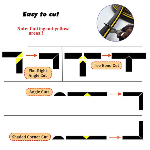 Diagram showing cutting angles for Heavy Duty Cable Management Sleeve For Cords And Wires Pro Grade Floor Protector Tubing