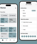 Smart home app interface showing scheduling features for Game Changing Smart Dimmer Switch Crafted For Single Pole Circuits Featuring Effortless Wifi Linkup And Voice Commands Via Alexa Or Google Home.