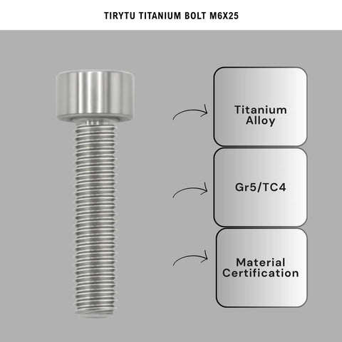 M6 X 25 Millimeter Titanium Bolts, Killer Lightweight Hex Screws For Bikes And Motorcycle Whips, Rust Proof Fastener Pack, Boss Grade Upgrades, Natural Finish, Tight Fit.