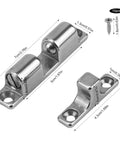 Heavy Duty Marine Grade 316 Stainless Steel Double Roller Cabinet Tension Latches With Mounting Hardware viewing dimensions and details.
