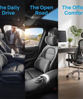 Premium Heavy Duty Car Seat Lumbar Support For Dodge Challenger RT GT SRT Plus 2015 To 2024 in car and office settings.