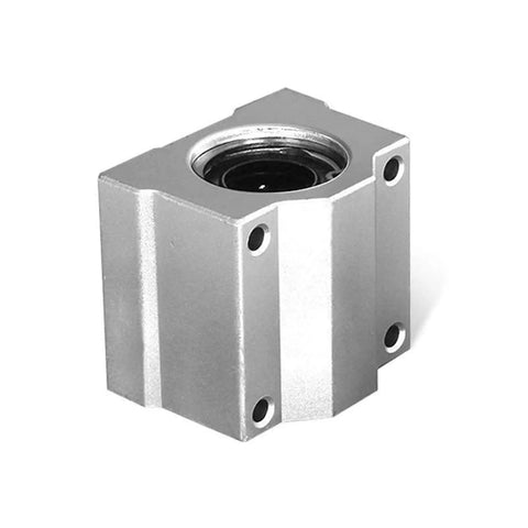 Linear Motion Bearing Slides for CNC Machines and 3D Printers, Compatible SCS6UU-SCS20UU and SCS8LUU-SCS13LUU, 1 Pc, Precision Tooling for Smooth, Accurate Travel in Pro-Grade Builds, aluminum bearing block with central shaft bore