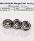 10 Pack Rock Solid Stainless Steel Flanged Bearings FR188 R188 Double Shield Sealed Precision Ball Bushings in display
