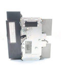 Masterpact Low Voltage Power Circuit Breaker 3 Pole 800 Amp 600 V AC Refurbished NT08N1 side view showcasing steel casing and design.
