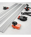 Heavy Duty 3200Mm Manual Tile Cutter For Large Format Porcelain Stoneware With Smooth Sliding Rails parts including straight rails and clamps.