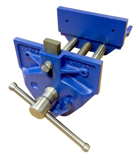 Beefy 7 Inch Quick Release Woodworking Vise With Heavy Duty Cast Iron Body And Sliding Jaw Steel Slide Rods And Main Screw Adjustable