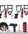 Front Suspension Swing Arm Kit For Electric ATV Quad Go Kart Parts Upper And Lower Control Arms With Steering Strut Knuckle