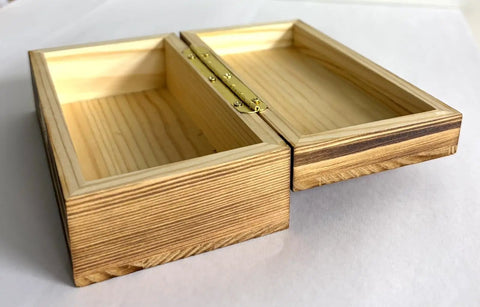 Top Shelf Solid Brass Piano Hinge 180 Degree Swing for Cabinet Closet and Jewelry Box Vibrated Brass Finish Smooth Operation Easy Install Includes Mounting Screws 2 36 Inch by 0 5 Inch Width 4 Pack Quality Find attached to a wooden box interior.