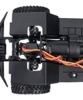 Underside view of Durable Steel Frame RC Crawler Chassis Assembled With 2 Speed Gearbox for RC Crawlers upgrade part, showing reinforced nylon gearbox and axle shells.
