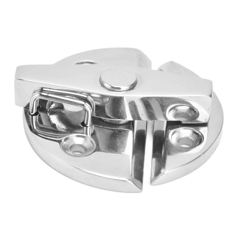 Two Pair Marine Grade Boat Door Hinges 316 Stainless Steel Hatch Latch 58mm Industrial strength turn catch close-up view.
