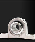 Ready To Roll 304 Stainless Steel Pillow Block Bearing Featuring A Sealed Spherical Insert Built For Straightforward Plate Mounting On Every Industrial Rig, showing a close-up view of the bearing.