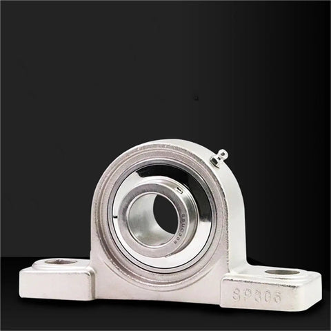 Ready To Roll 304 Stainless Steel Pillow Block Bearing Featuring A Sealed Spherical Insert Built For Straightforward Plate Mounting On Every Industrial Rig, showing a close-up view of the bearing.