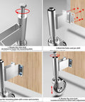 Installation steps for Spring Loaded Gate Casters 4 Inch Heavy Duty Gate Caster Wheels With Hardware.