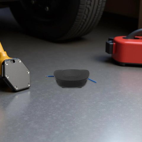 Compact 30 Gram Self Activating Aerosol Fire Extinguisher For Trucks And Cars with heat-triggered design on workshop floor.