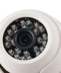 Rock Solid 1080P Hd Dome Security Camera With Hella Crisp Infrared Night Vision And 3.6Mm Lens, close-up view of lens and night lights.