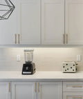 Kitchen with Champagne Bronze Cabinet Pulls Set 5 Inch 128mm Hole Center 10 Pack Kitchen Cabinet Hardware Handles on white cabinets