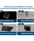 Step-by-step installation of Super Quiet Bathroom Exhaust Fan With Light 90 CFM 1.2 Sone 1000 Lumen Dimmable 3CCT LED Light.