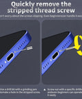 Handheld Electric Screw Extraction Pen And Mini Grinder For Busted Or Jammed Smartphone Bolts With 11 Precision Bit Set And Two Way Switch for easy screw removal.
