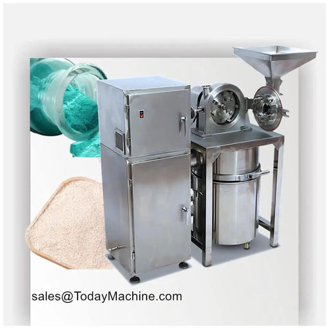Stainless steel Beefed-Up Chili Powder Hammer Mill Grinding Machine With Dust Collector For Home And Commercial Use, Durable Spice Grinder