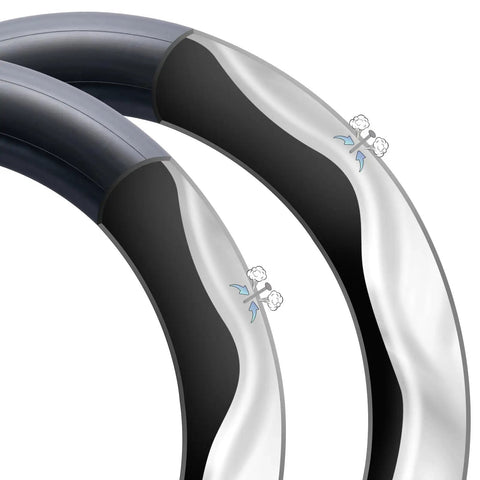 2 Pack Self Sealing Fat Bike Inner Tubes For 20x2.5 To 3.0 Tires With 32mm Schrader Valve, cross-section view showing sealant action.