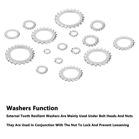 Top Quality M3 Star Lock Washers Crafted From Rust Resistant SUS304 Stainless Steel, External Tooth Structure Prevents Loosening Under Vibration, Includes 300 Silver Self Locking Rings For Tough Jobs.
